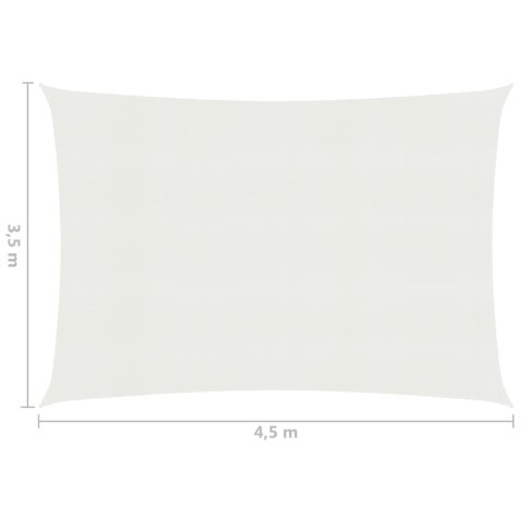 Żagiel przeciwsłoneczny, 160 g/m², biały, 3,5x4,5 m, HDPE