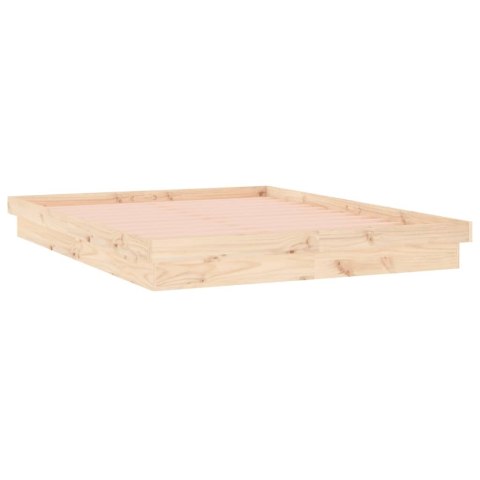 Rama łóżka z LED, 150x200 cm, King Size, lite drewno