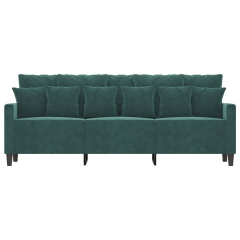 Sofa 3-osobowa, ciemnozielony, 180 cm, obita aksamitem