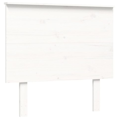 Rama łóżka z wezgłowiem, biała, 100x200 cm, lite drewno