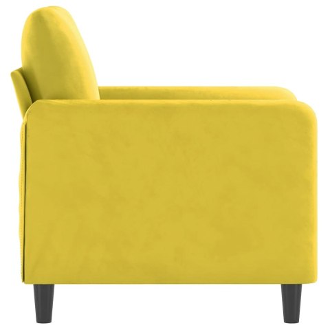 Fotel, żółty, 60 cm, obity aksamitem