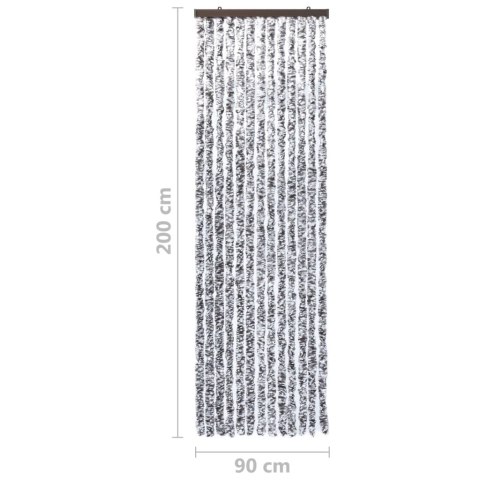 Zasłona przeciwko owadom, brązowo-beżowa, 90x200 cm, szenil
