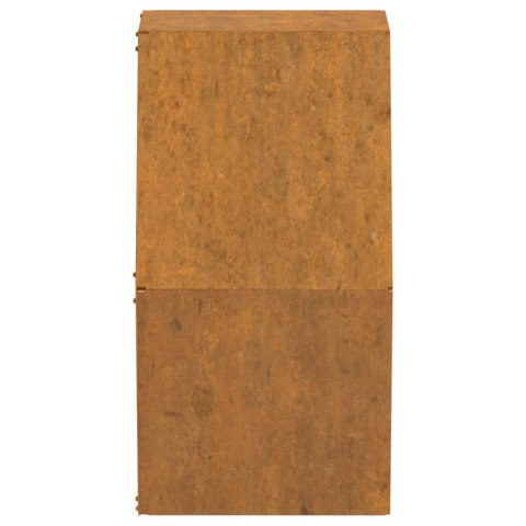 Doniczki ścienne, 2 szt., rdzawe, stal kortenowska, 30x10x25 cm