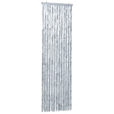 Zasłona przeciwko owadom, biało-szara, 56x200 cm, szenil