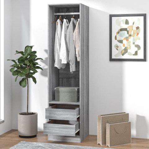Szafa z szufladami, szary dąb sonoma, 50x50x200 cm