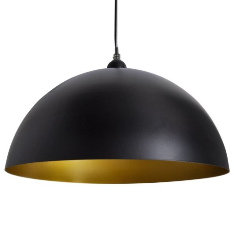 Półokrągłe lampy sufitowe, 2 szt., regulowana długość, czarne