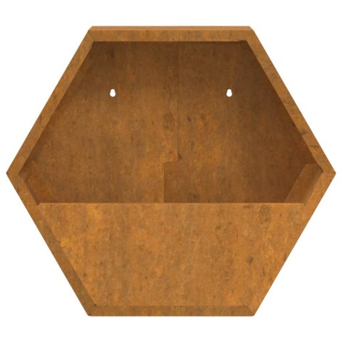 Doniczki ścienne, 2 szt., rdzawe, stal kortenowska, 46x10x40 cm