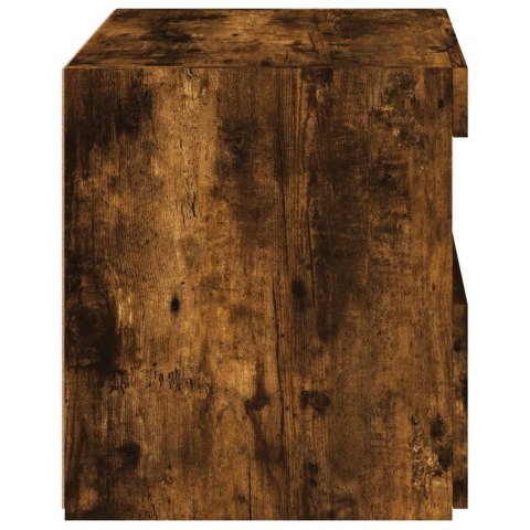 Szafki nocne z LED, 2 szt., przydymiony dąb, 50x40x45 cm