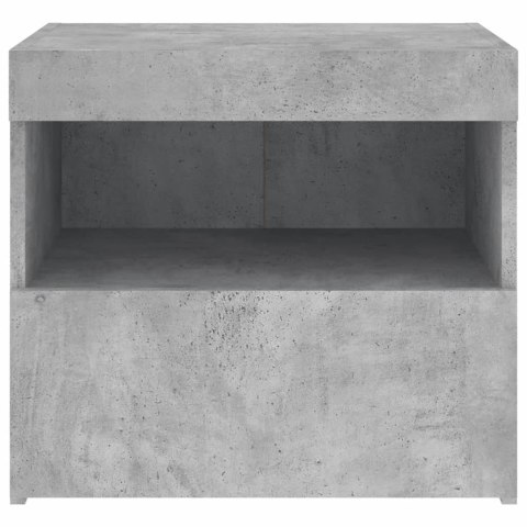 Szafki nocne z LED, 2 szt., szarość betonu, 50x40x45 cm