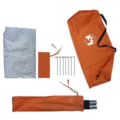 Namiot, 2-os., szaro-pomarańczowy, 200x120x88/62 cm, tafta 185T