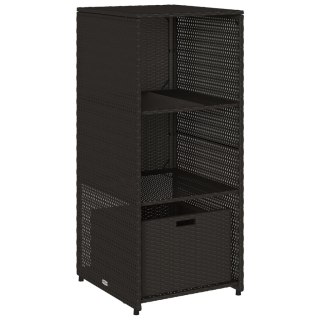 Szafka ogrodowa, czarna, 50x55x115 cm, polirattan