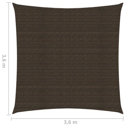 Żagiel przeciwsłoneczny, 160 g/m², brązowy, 3,6x3,6 m, HDPE