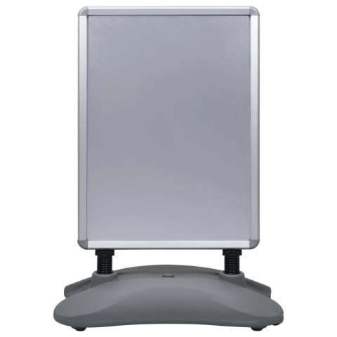 Stojak na plakat A1 z podstawą na wodę, szary, stop aluminium