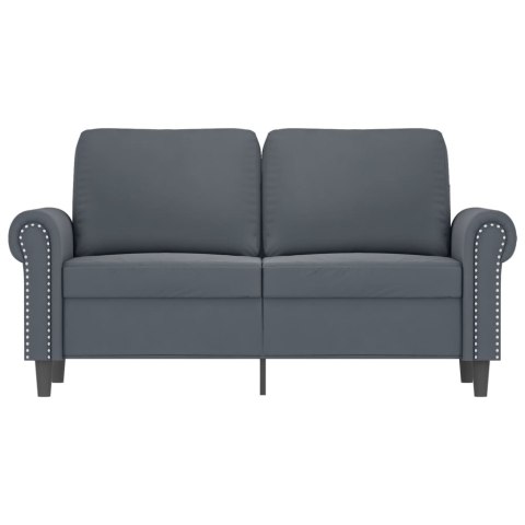 Sofa 2-osobowa, ciemnoszary, 120 cm, tapicerowana aksamitem