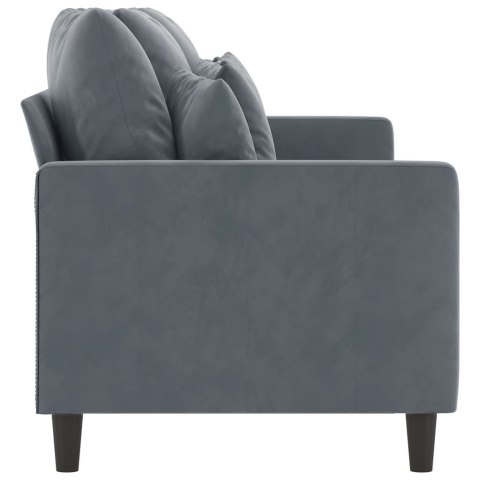 Sofa 3-osobowa, ciemnoszara, 180 cm, obita aksamitem