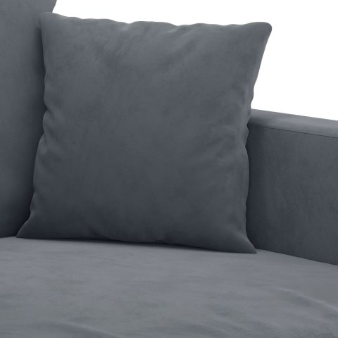 Sofa 3-osobowa, ciemnoszara, 180 cm, obita aksamitem