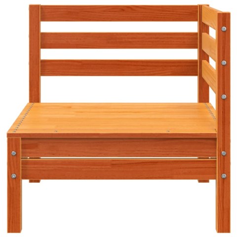 Ogrodowa sofa narożna, woskowy brąz, lite drewno sosnowe