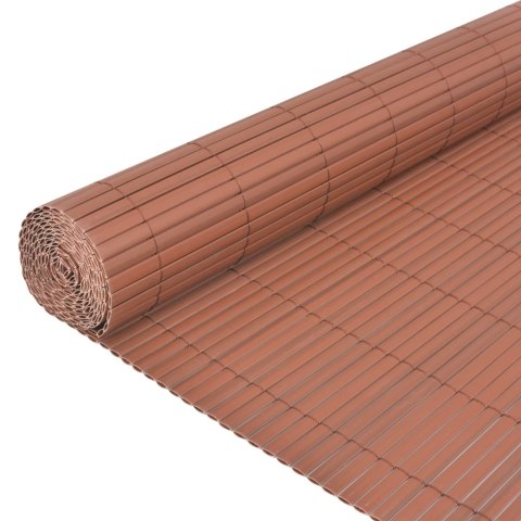Dwustronne ogrodzenie ogrodowe, PVC, 90x300 cm, brązowe