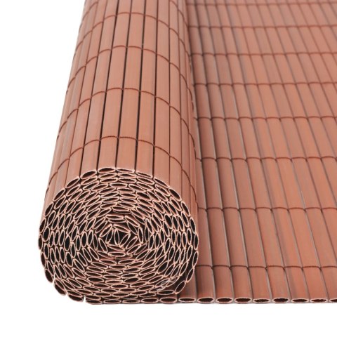 Dwustronne ogrodzenie ogrodowe, PVC, 90x300 cm, brązowe