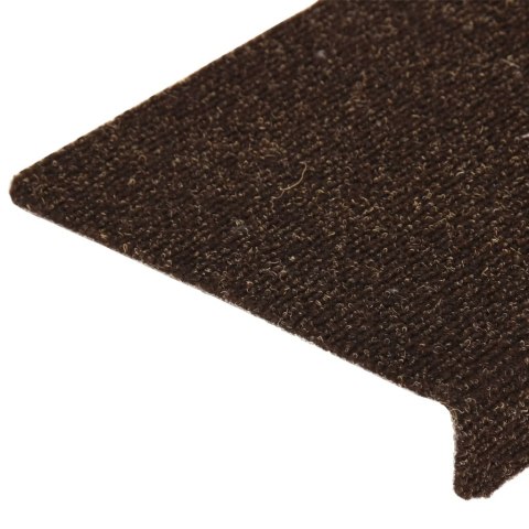 Nakładki na schody, 15 szt., igłowane, 65x21x4 cm, brązowe