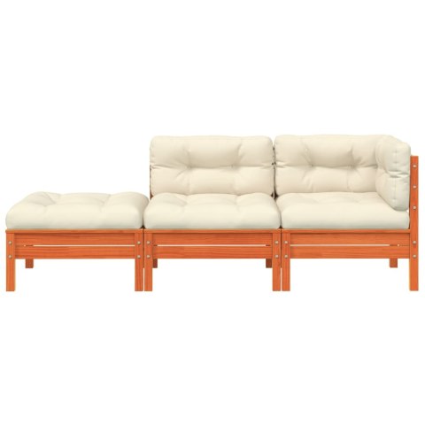 Sofa ogrodowa z poduszkami i podnóżkiem, 2-osobowa