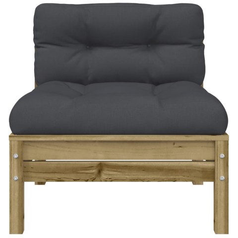 Sofa ogrodowa z poduszkami i podnóżkiem, 2-osobowa