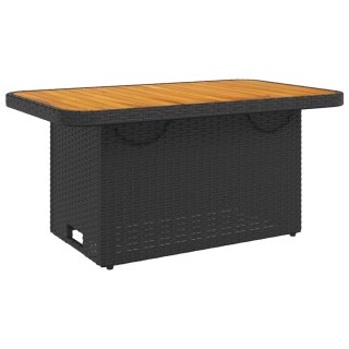 Stół ogrodowy, czarny, 90x55x71 cm, polirattan i akacja
