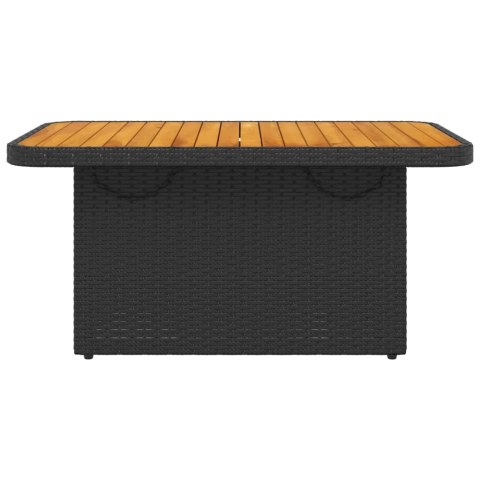 Stół ogrodowy, czarny, 90x55x71 cm, polirattan i akacja