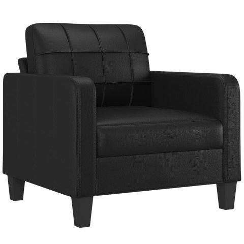 Fotel, czarny, 60 cm, obity sztuczną skórą