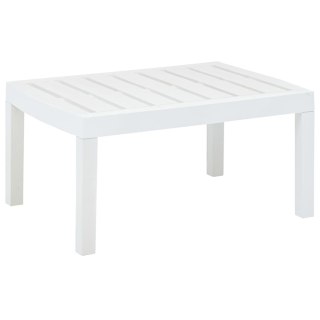 Stolik ogrodowy, biały, 78x55x38 cm, plastikowy