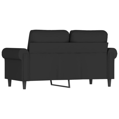 Sofa 2-osobowa, czarna, 120 cm, tapicerowana aksamitem