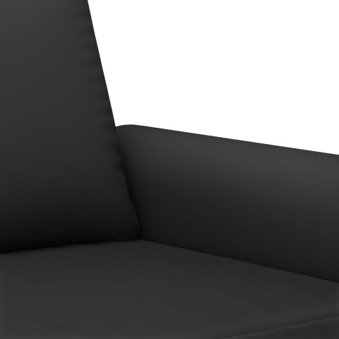 Sofa 2-osobowa, czarna, 120 cm, tapicerowana aksamitem