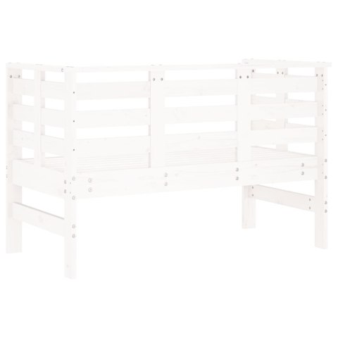 Ławka ogrodowa, biała, 111,5x53x71 cm, lite drewno sosnowe