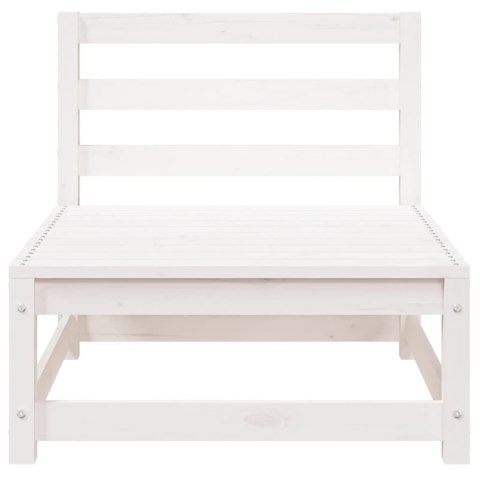 Ogrodowa sofa 3-osobowa, biała, lite drewno sosnowe