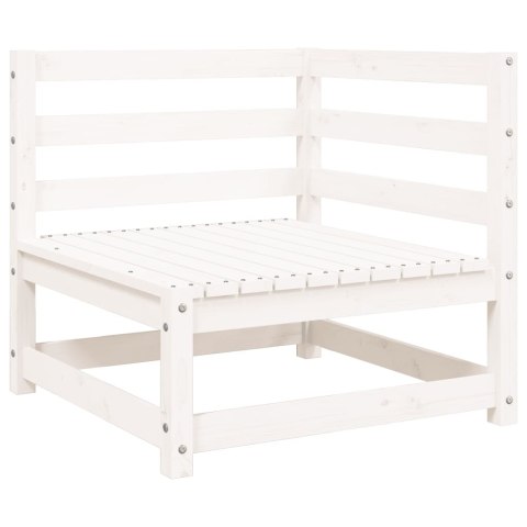 Ogrodowa sofa 3-osobowa, biała, lite drewno sosnowe
