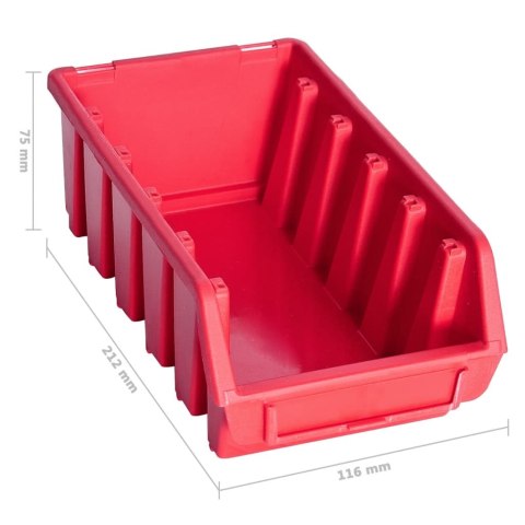 103-częściowy organizer na panelach ściennych, czerwono-czarny