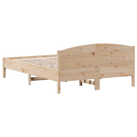 Rama łóżka z wezgłowiem, 120x200 cm, lite drewno sosnowe