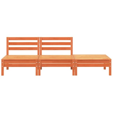 Ogrodowa sofa 3-osobowa, woskowy brąz, lite drewno sosnowe