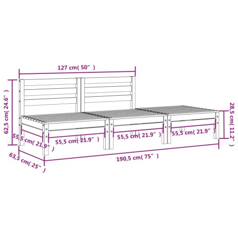 Ogrodowa sofa 3-osobowa, woskowy brąz, lite drewno sosnowe