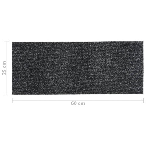 Samoprzylepne nakładki na schody, 15 szt., 60x25 cm, szare