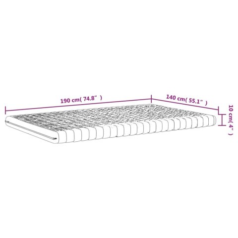 Materac piankowy, biały 140x190 cm, 7-strefowy, twardość 20 ILD