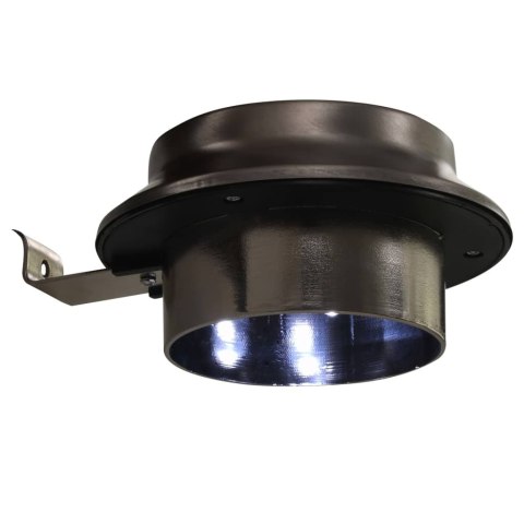 Lampy solarne do ogrodu, 12 szt., LED, okrągłe, 12 cm, białe