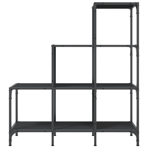 Regał, czarny, 92x30x102 cm, materiał drewnopochodny i metal