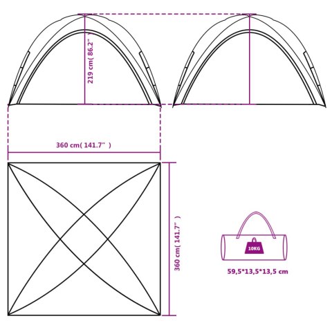 Namiot imprezowy, zielony, 360x360x219 cm, tafta 190T