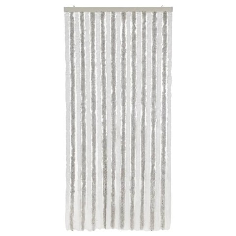 Zasłona przeciwko owadom, jasnoszaro-biała, 100x230 cm, szenil