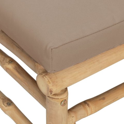 Podnóżek ogrodowy z poduszkami w kolorze taupe, bambusowy