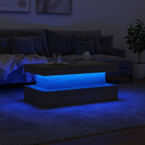 Stolik kawowy z oświetleniem LED, dąb sonoma, 90x50x40 cm