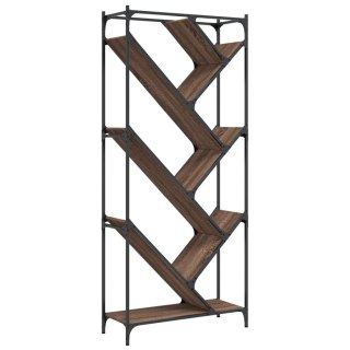 Regał, brązowy dąb 79x30x180 cm materiał drewnopochodny i metal