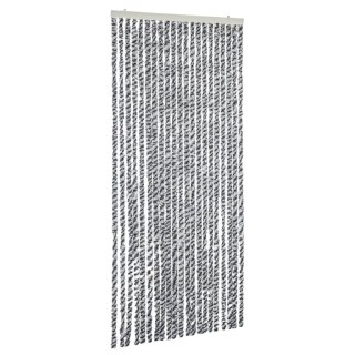 Zasłona przeciwko owadom, szaro-czarno-biała, 100x230, szenil