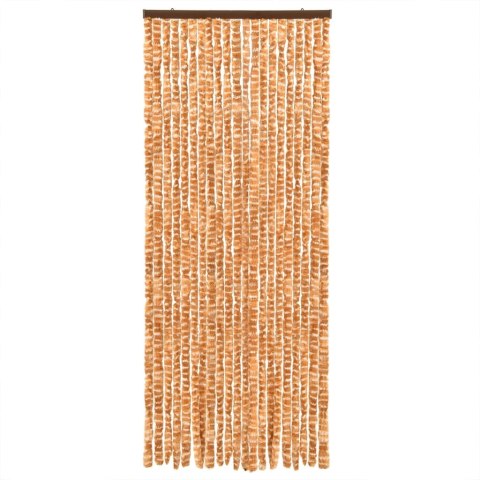 Zasłona przeciwko owadom, ochra i biel, 100x230 cm, szenil